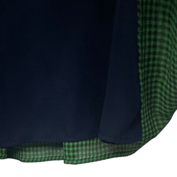 Resume Colorblock Gingham Dress Size 40 Med/LG Tiered Frock Long Sleeves Sophia - Picture 5 of 12